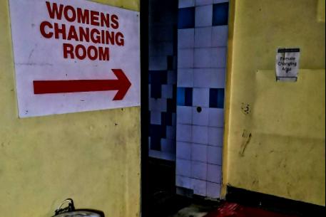 The women's changing rooms at the former pool at St James baths