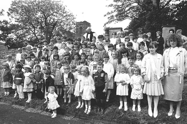 Greatham Feast in 1986 and Greatham schoolchildren are pictured outside the church. Can you spot someone you know?