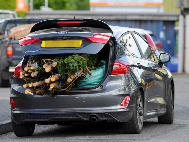 The tips reopened on Monday, May 11 and people were eager to return to them - here is a loaded car queuing for Bishop's Waltham Household Waste and Recycling Centre.