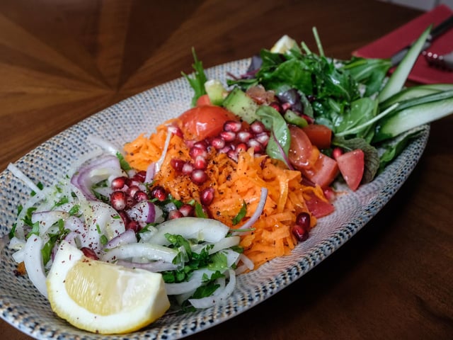 Salad at Mavi Ruya restaurant on Abbeydale Road.