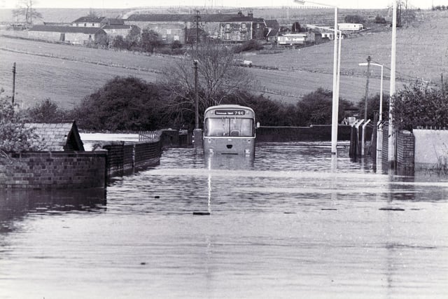 The site of the former Parkgate Chemical Works was turned into a lake and the lane itself came under water stranding a single deck bus on April 27, 1981
