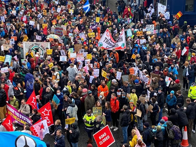 Organisers the COP26 Coalition told Glasgow City Council it expected 50,000 participants to march.