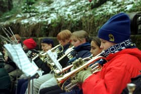 Carols in the Glen, Deepcar: Deepcar Learner Brass Band playing Christmas carols