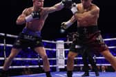 Dalton Smith rocks Joe Zepeda for the WBC international super lightweight title. Picture: Mark Robinson/Matchroom Boxing