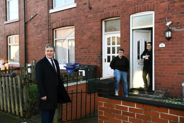 Leader of the Labour Party Keir Starmer visits residents and businesses in Bentley, South Yorkshire, who were affected by last year's floods.
Pictured Lorna and Claire Ulyett.
Picture : Jonathan Gawthorpe