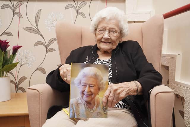 Faith Greenfield and Audrey Allen celebrate their 100th birthdays at Cairn care home. Picture Scott Merrylees