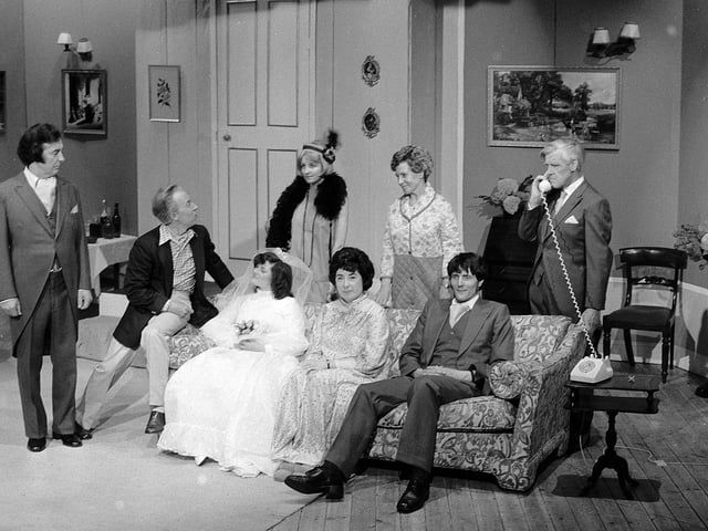 Dress rehearsal time for a performance of 'There goes the Bride' in Sutton