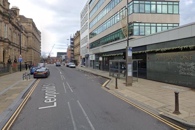The third-highest number of reports of violent and sexual crimes in Sheffield in December 2022 were made in connection with incidents that took place on or near Leopold Street, Sheffield city centre, with 11