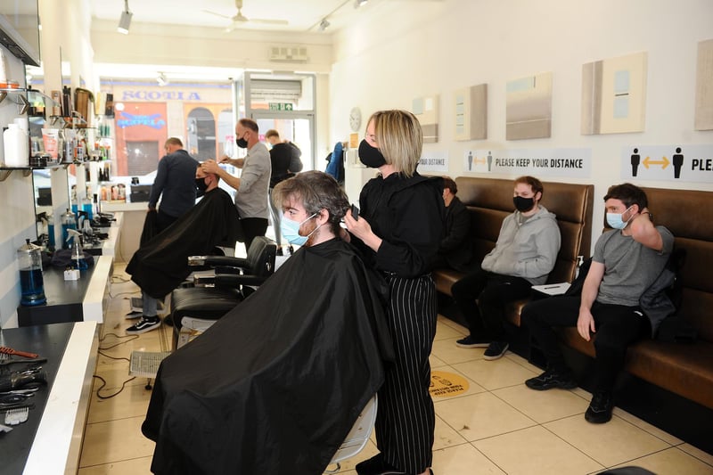 Dianne Retson and the team at Retson Barbers had more than few customers looking to have their mops chopped today