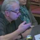 Coun Toby Mallinson welcomed a new policy banning companies such as fast food and fossil fuels firms from advertising on Sheffield City Council-controlled advertising hoardings. Picture: Sheffield Council webcast