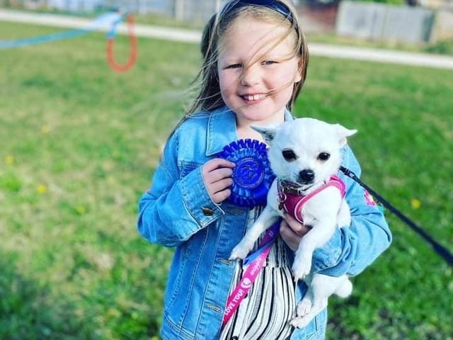 Lola with her dog Pearl, who came second in her class
