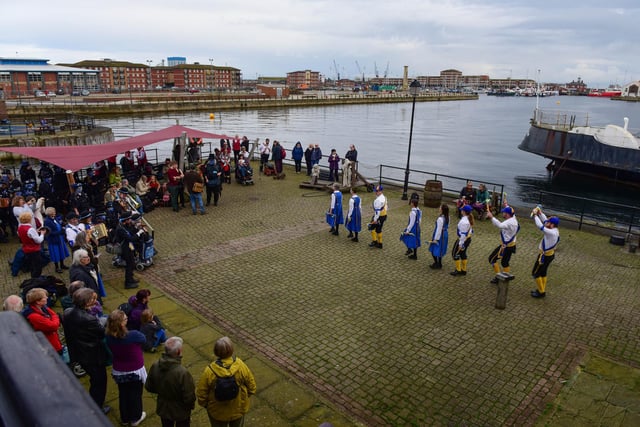 Morris dancers at the Hartlepool Folk Festival at the National Museum of the Royal Navy, on Saturday.Saturday.