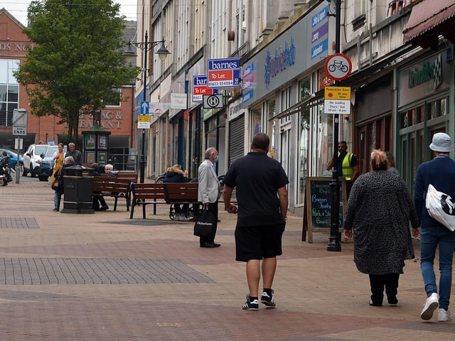 Shoppers in Mansfield