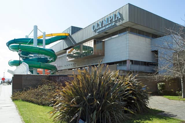 The Olympia has now been demolished as part of the V&A-led regeneration of Dundee but in its day represented a new modernity for the city with its long glass walkway and winding flumes called the Yellow Cannonball, the Red Rocket, the Green Glider and the Blue Bomber.