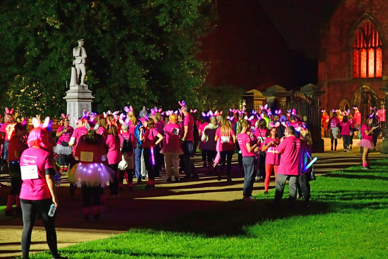 Hundreds of sparkling bunny ears lit up Eastwood Park in Hasland on Saturday night.