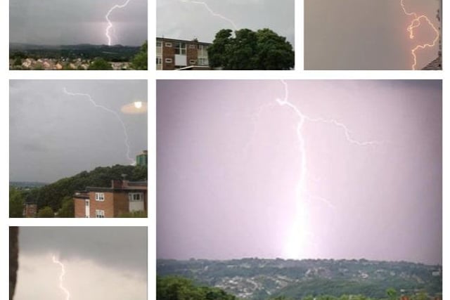 Lightning striking Sheffield