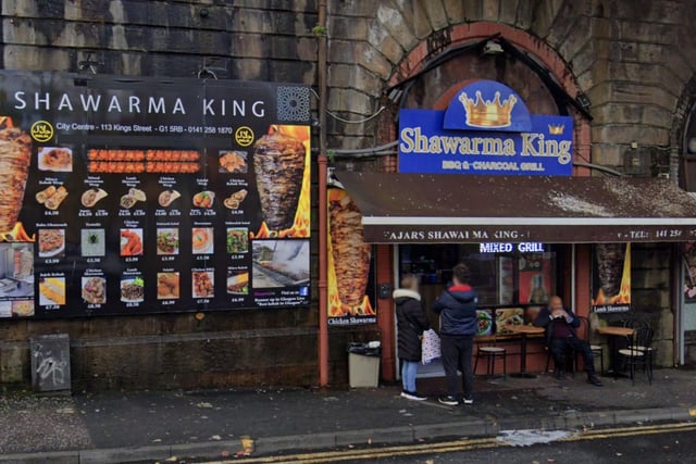 Shawarma King is a much-loved takeaway underneath the bridge in Glasgow's King Street. It gets busy on the evenings but queuing is worth the wait - the food has been described as"absolutely delicious, so juicy and flavourful".