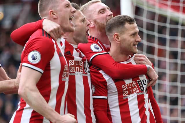 Billy Sharp of Sheffield Utd celebrates scoring against Norwich: Alistair Langham/Sportimage