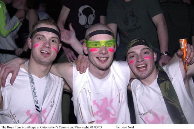 Mates out at Gatecrasher's Camo and Pink night in March 2003