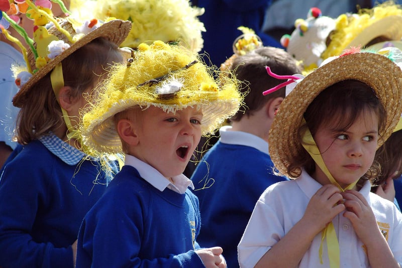 St Edmund's School Easter bonnet parade.