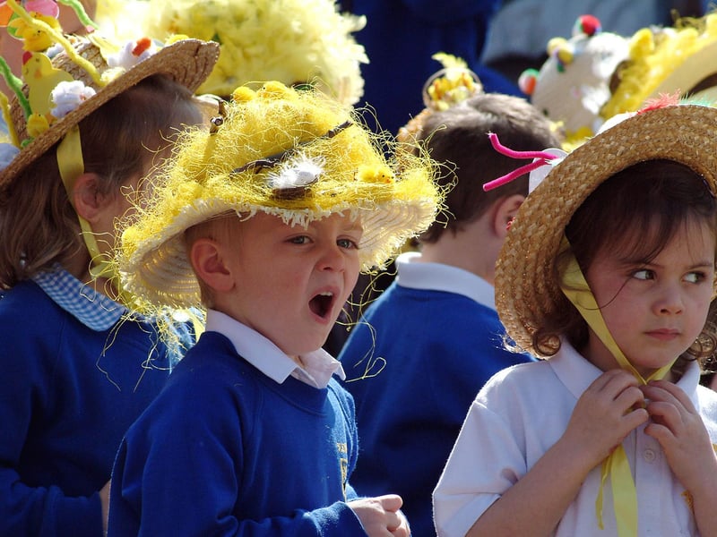 St Edmund's School Easter bonnet parade.