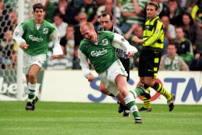 Making his first start the Hoops as a substitute at Easter Road, one of Larsson’s first touches saw him lose possession and gift Hibernian’s Chic Charnley the chance to fire home the winner in a match which ended 2-1. It marked a sorry start for the Swede, but he did go on to atone for his early mistake...
