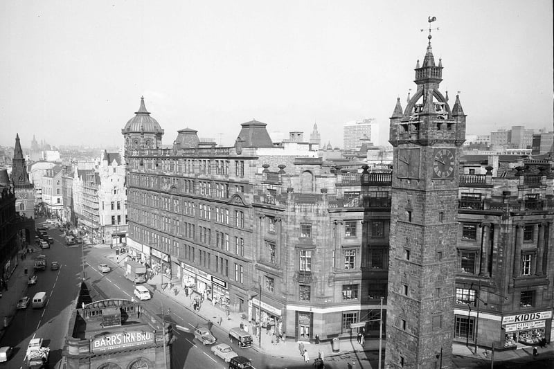 Glasgow Cross looking west along Argyle Street, 1960s.