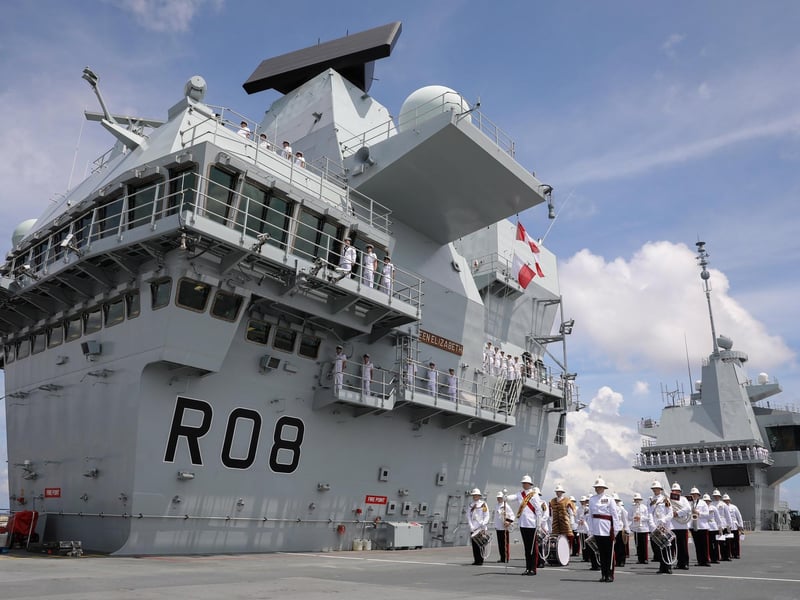 After a couple of weeks at sea, HMS Queen Elizabeth arrived in Mayport, Florida, USA, to much fanfare. It was her first stop on her deployment to the U.S. Picture: LPhot Kyle Heller/ Royal Navy