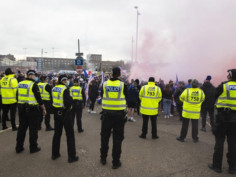 Rangers fans pre match during a Scottish Premiership match between Rangers and St Mirren at Ibrox Stadium, on March 06, 2021, in Glasgow, Scotland. (Photo by Craig Williamson / SNS Group)