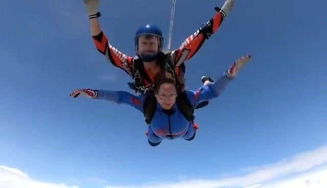 Lisa's skydive has raised £500 for Springwood care home