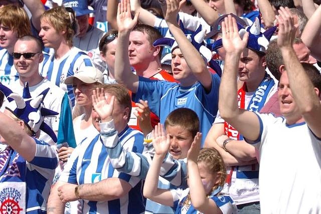A year later, 20,000 Pools fans packed in to the Millennium Stadium in 2005 for the Football League One play-off final.