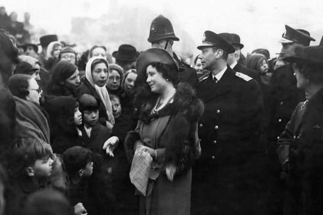 Queen Elizabeth, wife of King George VI, visited Sheffield in the aftermath of the Blitz