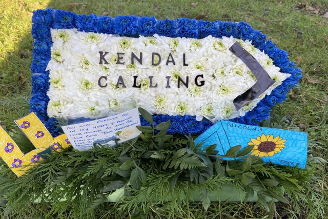 Floral tributes reflected Nicola's love of music including going to festivals such as V and Kendal Calling with friends and her children. Picture by Frank Reid