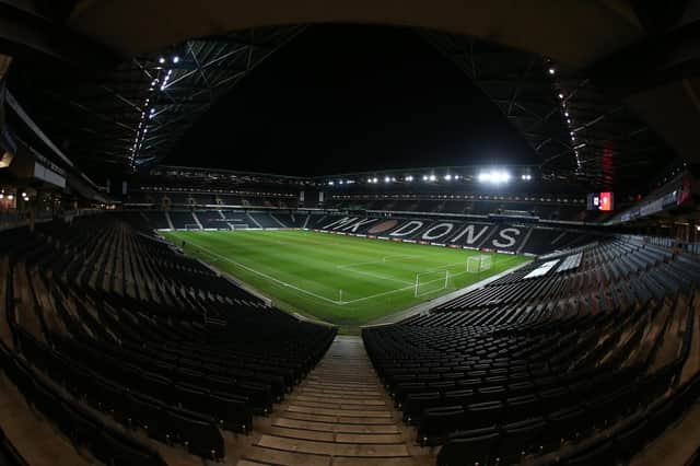 MILTON KEYNES, ENGLAND - NOVEMBER 11: A general view of Stadium MK prior to the Sky Bet League Two match between Northampton Town and Peterborough United at Stadium mk on November 11, 2020 in Milton Keynes, England. (Photo by Pete Norton/Getty Images)