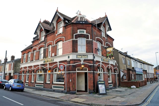 Located in New Road, Copnor, this pub was built in the 1890s while Queen Vic was still on the throne. It features a large carving of a stag at roof level.