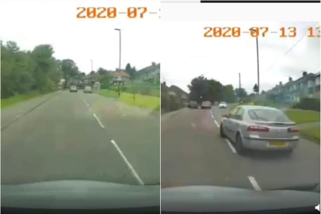 Footage of a driver overtaking and narrowly missing oncoming cars has been sent to South Yorkshire Police