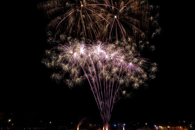 Hundreds of people gathered to see the dazzling fireworks at HMS Sultan last night.