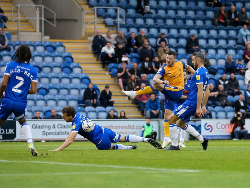 Skipper Ollie Clarke shoots for goal
