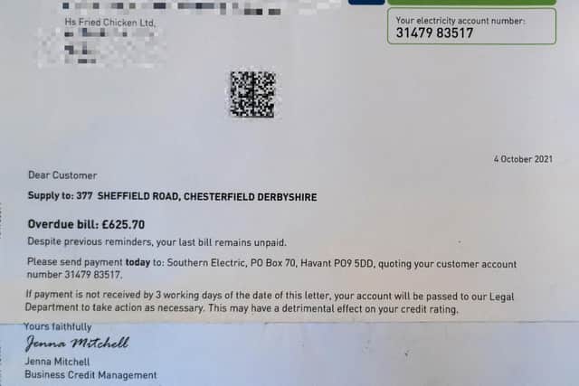 The latest letter has now threatened Alan with legal action if he does not pay off the balance of £625.70 for a shop he has nothing to do with.