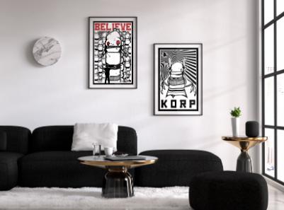 Korp works on a wide variety of prints, including the Bring The Paint and Believe posters, which are available in A1 size for £25, and are printed onto 150gsm matte stock. bit.ly/3utya2y