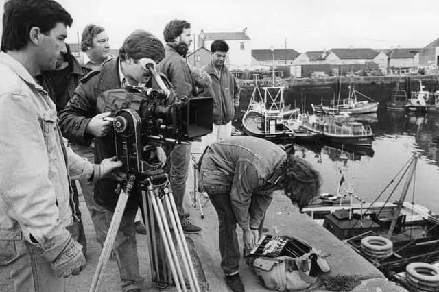 On the set of the Spender TV series but which year was it when the crew came to town?