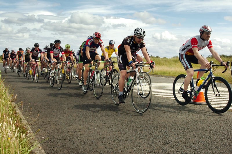 Cycle racing at the Nissan Test Track in 2012. Who remembers this?