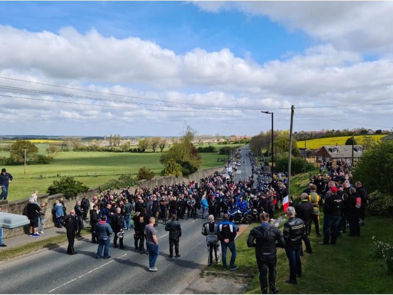 Bikers gathered at the spot where Karol died.