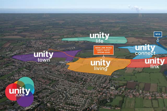 Unity is at Junction 5 of the M18 at Hatfield.