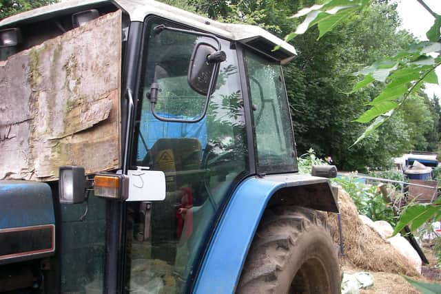 Tractor cab where cats were kept