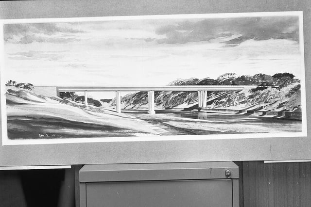 An artist's impression 1970-style of how the A19 Hylton Bridge would eventually look. Top draw?