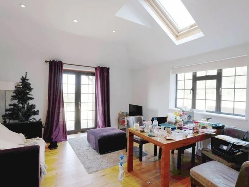 Inside the bungalow.