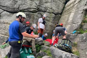 Mountain rescue saved a man who fell up to seven metres while climbing. Photo: Edale Mountain Rescue Team