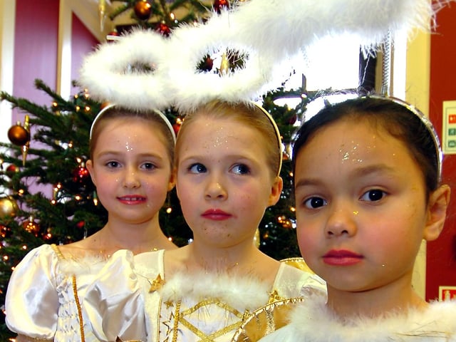 Hill House School's Russian Nativity players, from left, Amelia Colbear, Jennifer Wilsdon and Amelia Brocklehurst, all aged six in 2008