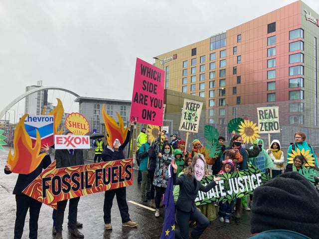 Protests outside COP 26 venue
